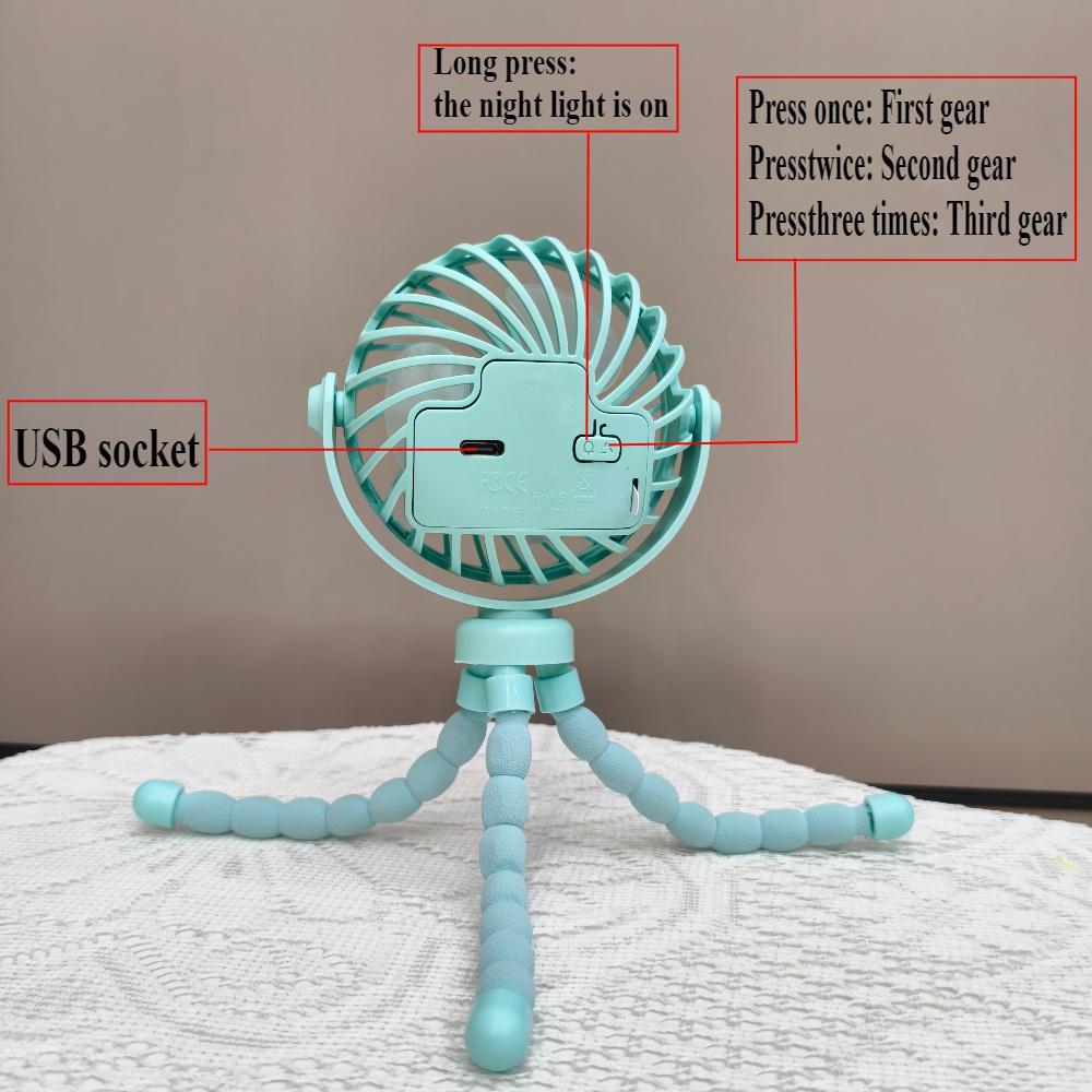 Usb Fan Silent - Portable Octopus Tripod Multifunctional Fan, USB