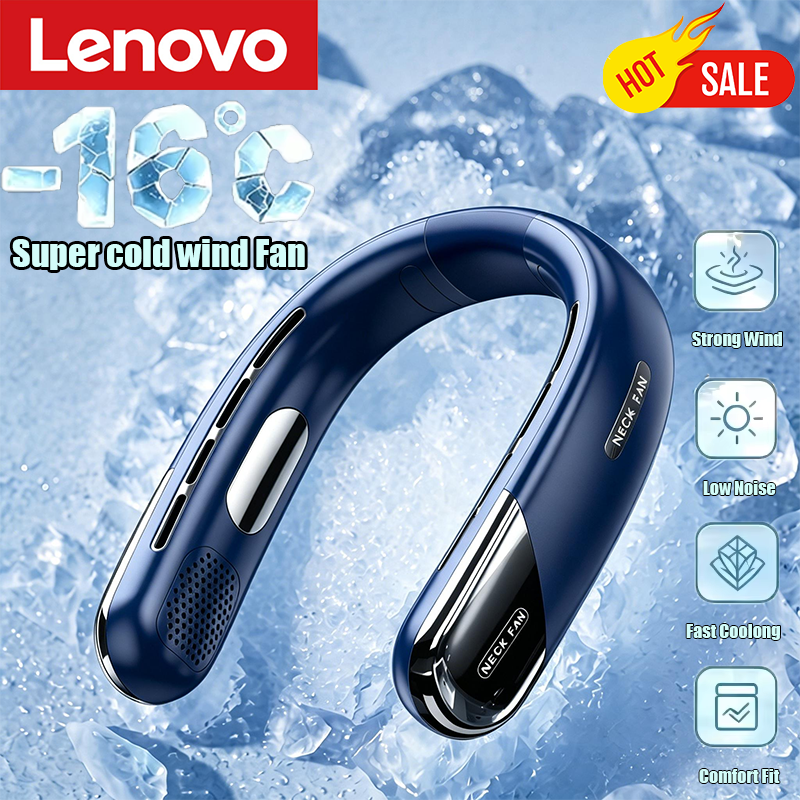 Usb Fan Silent - ﻿Lenovo 10000mAh Portable Neck Fan Bladeless
