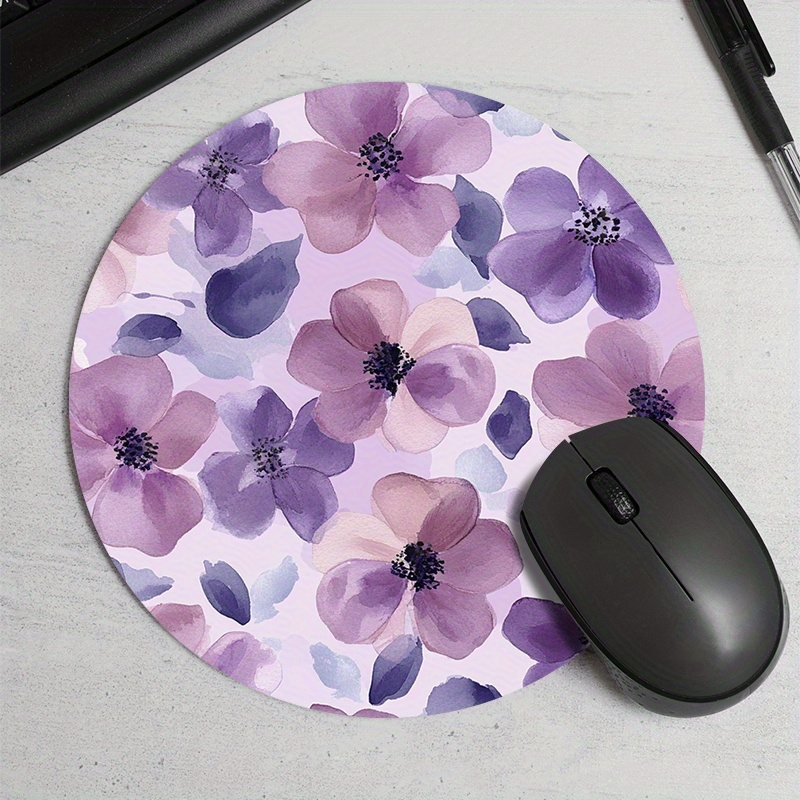 1pc Purple Floral Round Mouse  - огляд і ціна Tech Table Accessories