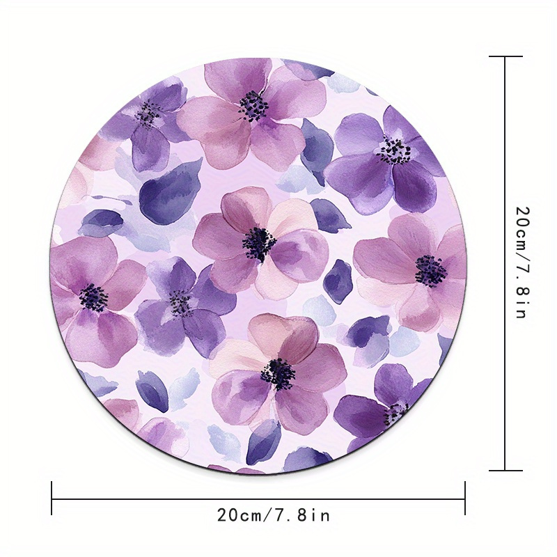 1pc Purple Floral Round Mouse  - огляд і ціна Tech Table Accessories