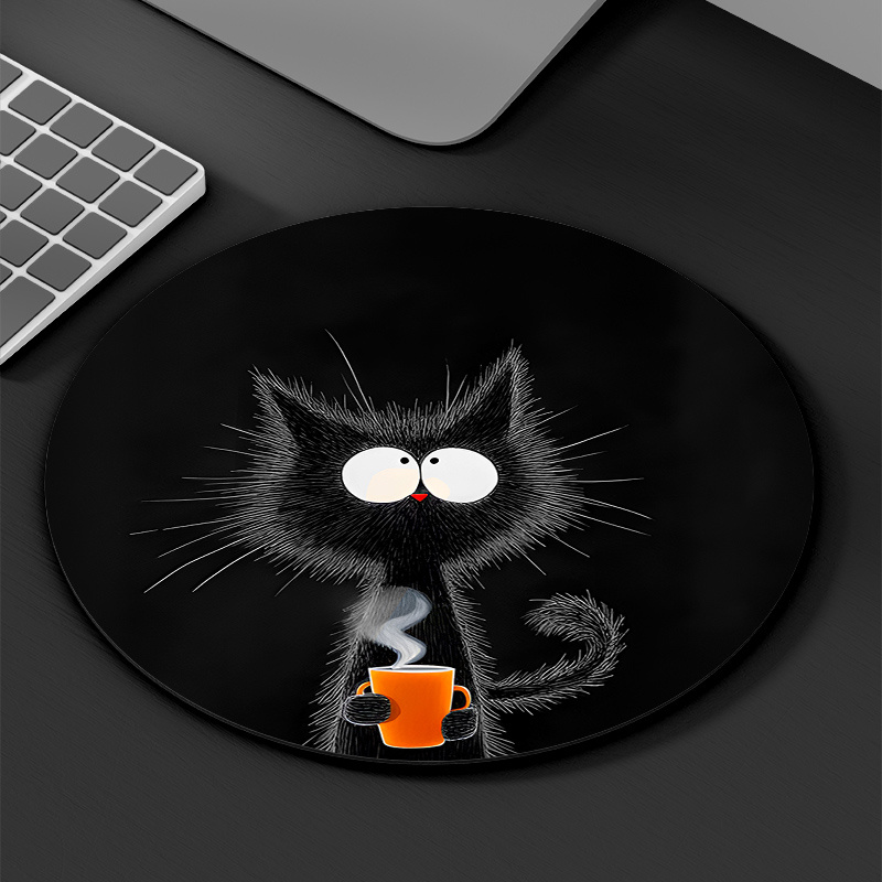 Black Cat Round Mouse Pad Dura - огляд і ціна Tech Table Accessories