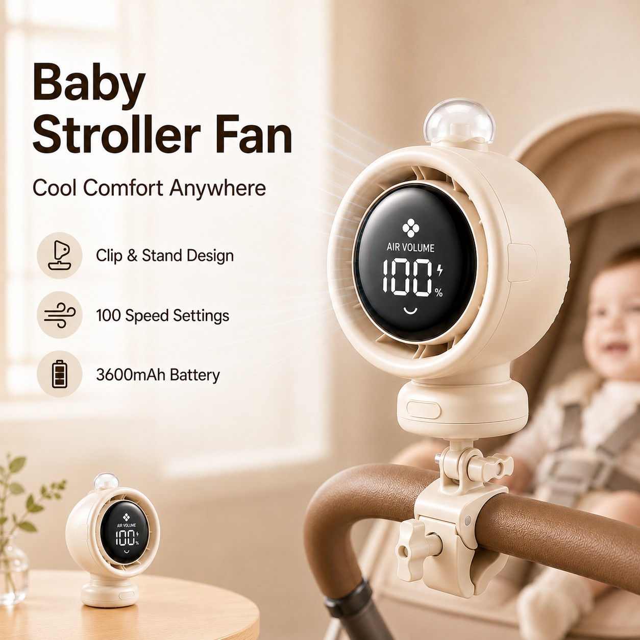 2026 New Portable Stroller Fan - огляд і ціна Usb Fan Silent