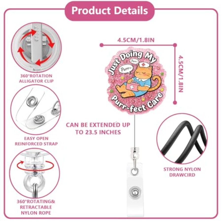Nurse Badge Reel Retractable,  - огляд і ціна Tech Accessories For Students